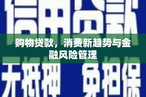 开化购物贷款，消费新趋势与金融风险管理
