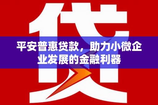 开化平安普惠贷款，助力小微企业发展的金融利器