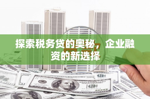 开化探索税务贷的奥秘，企业融资的新选择