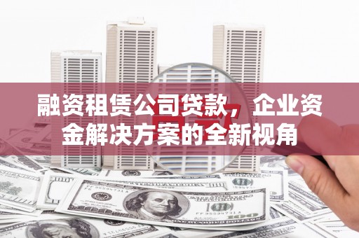 开化融资租赁公司贷款，企业资金解决方案的全新视角