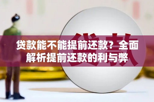 开化贷款能不能提前还款？全面解析提前还款的利与弊
