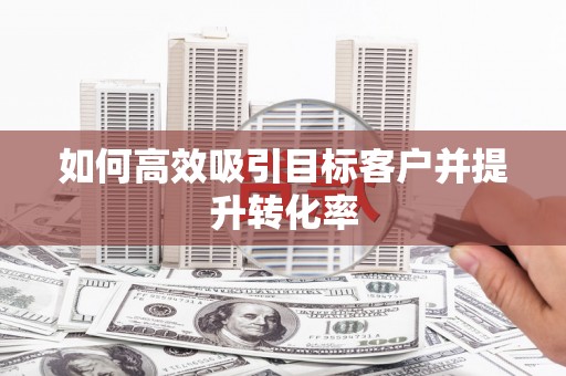 开化如何高效吸引目标客户并提升转化率