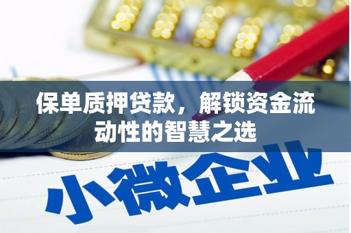 开化保单质押贷款，解锁资金流动性的智慧之选